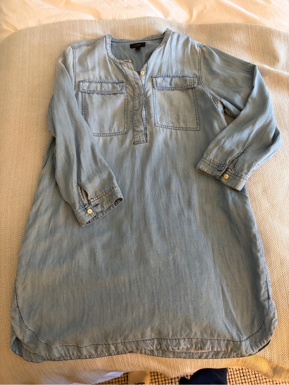J. Crew Light Blue Denim-Look Tunic Dress